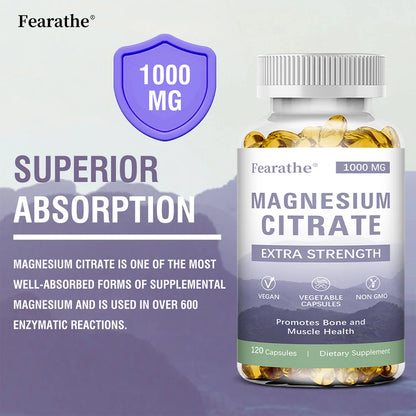 Fearathe Magnesium Citrate – High Absorption Magnesium Supplement