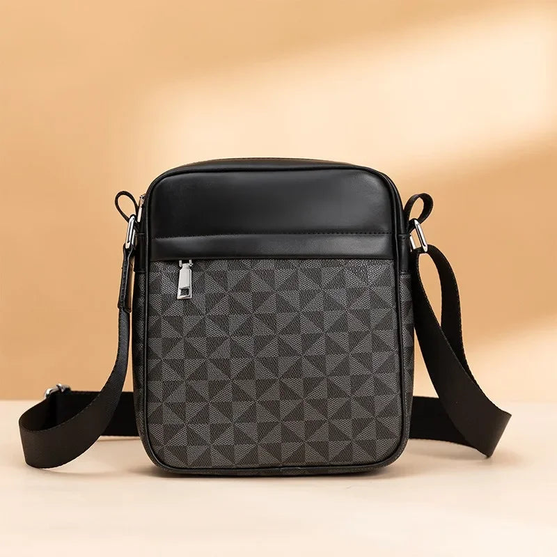 Geometric PU Leather Satchel Bag – Unisex Fashion Accessory