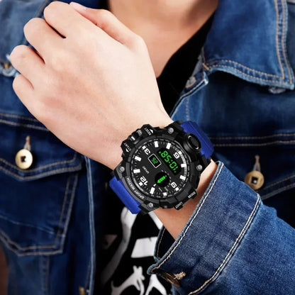 MOONBIFFY Digital Sport Watch – Large Dial 55mm, Waterproof 3ATM, LED Display, Chronograph, Calendar