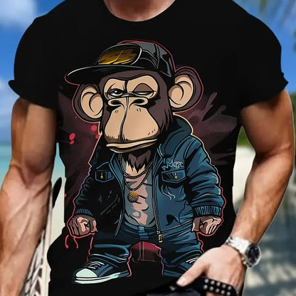 Men’s 3D Print T-Shirt – Breathable Casual Summer Top