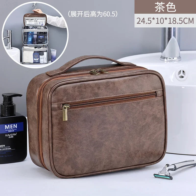 Fashion Solid Cosmetic Case – PU & Polyester Travel Makeup Organizer with Zipper