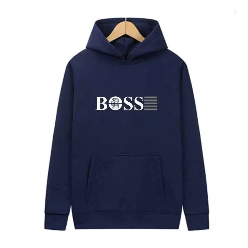 Men’s Casual Fleece Hoodie – Printed Design for Spring & Autumn