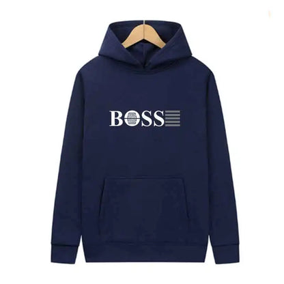 Men’s Casual Fleece Hoodie – Printed Design for Spring & Autumn