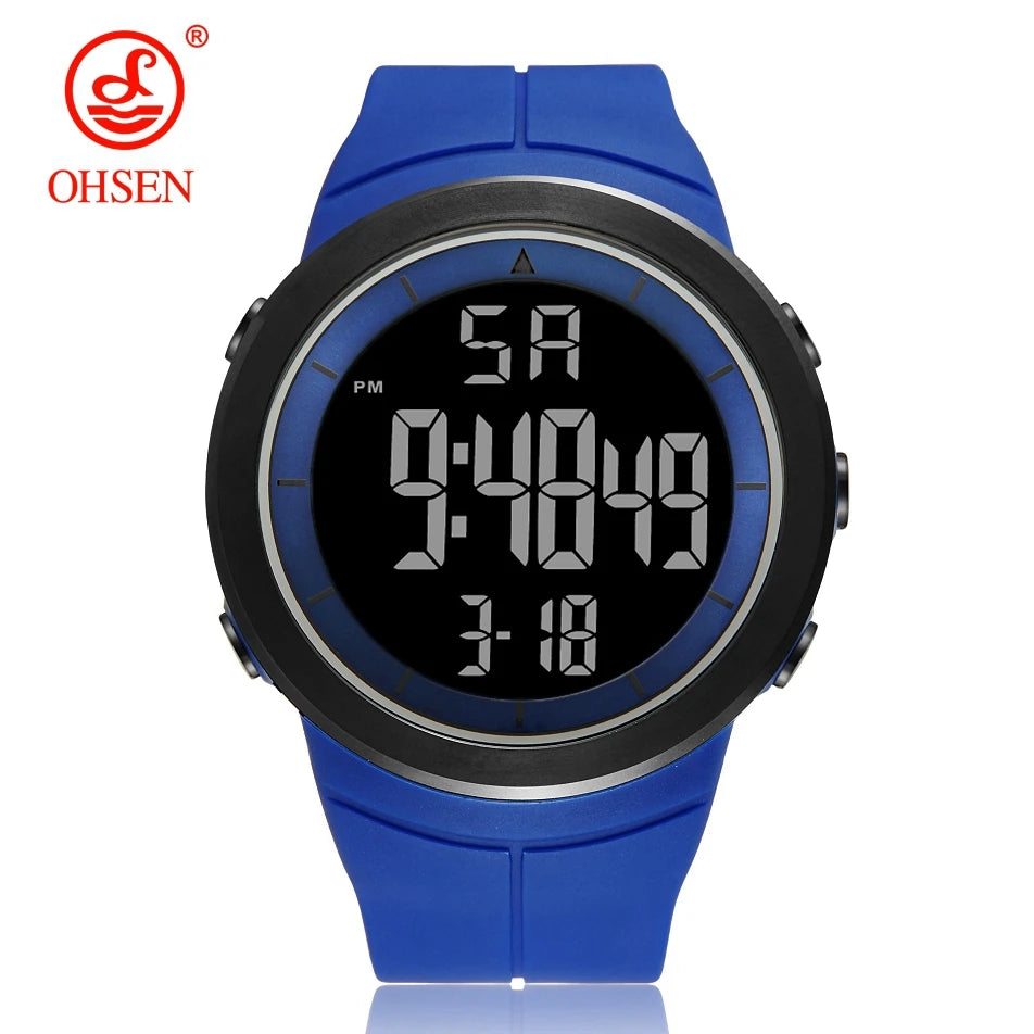 OHSEN 1805 Men’s Digital Sport Watch – 50M Waterproof, LED Display, Shock Resistant, Stopwatch, Alarm