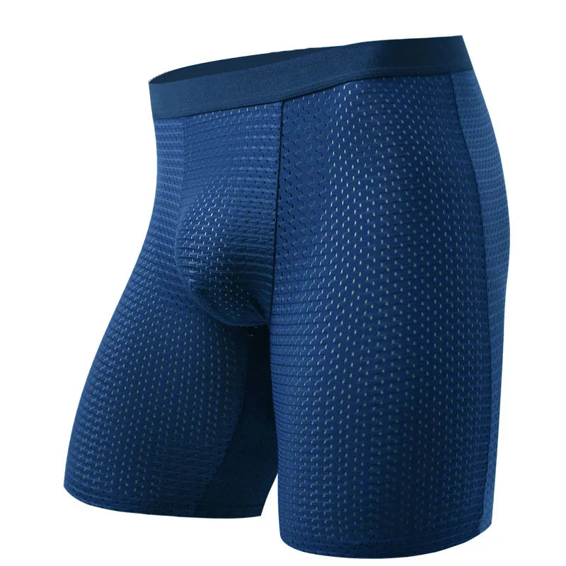 Men’s Long Boxer Shorts – Breathable Polyester, Pack of 3