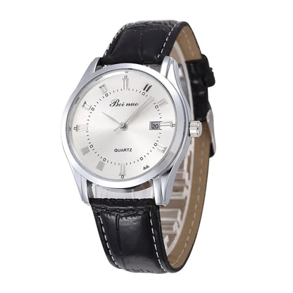 JBAILI Men’s Quartz Business Watch – Leather Band, Alloy Case, Elegant Casual Wristwatch