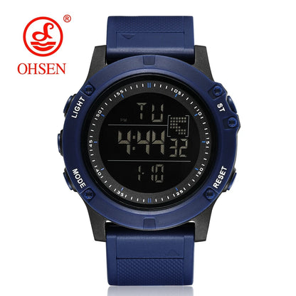 OHSEN Men’s Digital Sport Watch – Waterproof 50M, Shock Resistant, LED Backlight, Stopwatch, Alarm